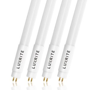 luxrite 4ft t5 led tube lights, type a+b, 24w=54w, 5000k bright white, 45.78", ballast and ballast bypass compatible, single or double end powered, f54t5 fluorescent replacement, damp rated (4 pack)