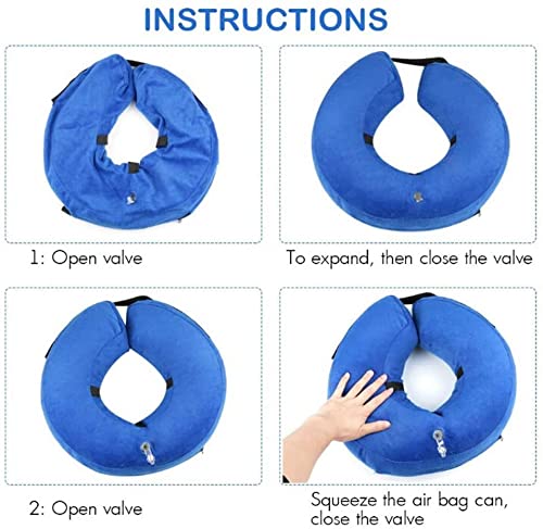 QIYADIN Soft Dog Recovery Collar, Protective Inflatable Pet Cone for Dogs and Cats After Surgery, Prevent Pets from Biting & Scratching (Small)