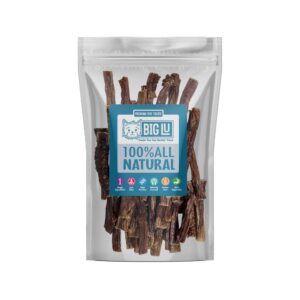 Big Lu - Jerky Gullet Stick Dog Chews, Premium 100% Beef, All-Natural Dog Treats, Rich in Glucosamine and Chondroitin for Joint Health, 6-Inch Sticks (12 Sticks)