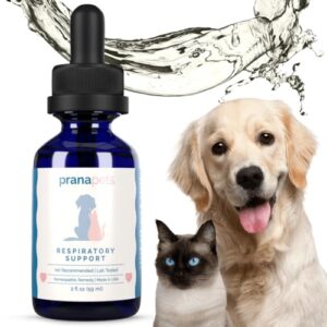 PranaPets Respiratory Support Supplement for Dogs & Cats | Naturally Promotes Optimal Respiratory Function in Pets | Safely aids with Symptoms of Seasonal Allergies