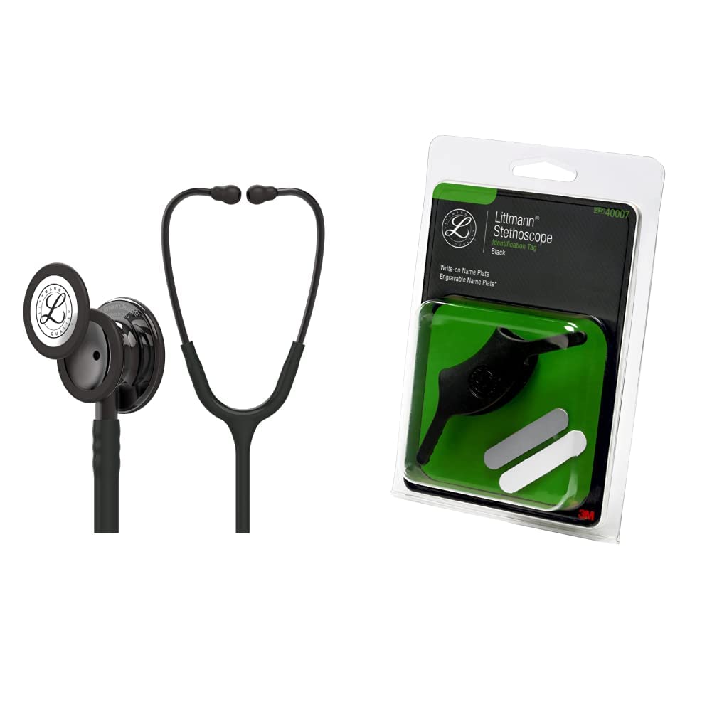 3M 5811 Littmann Classic III Smoke-Finish Monitoring Stethoscope with Black Identification Tag, 27" Black Tube