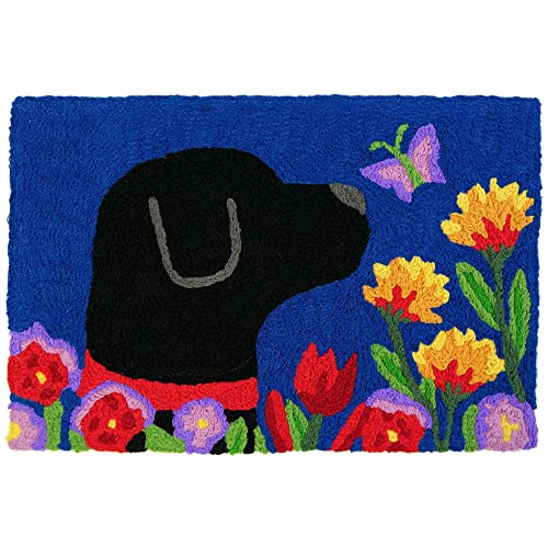 Garden Lab Jellybean Accent Rug with Black Lab Floral Rug 20"x30" Doormat