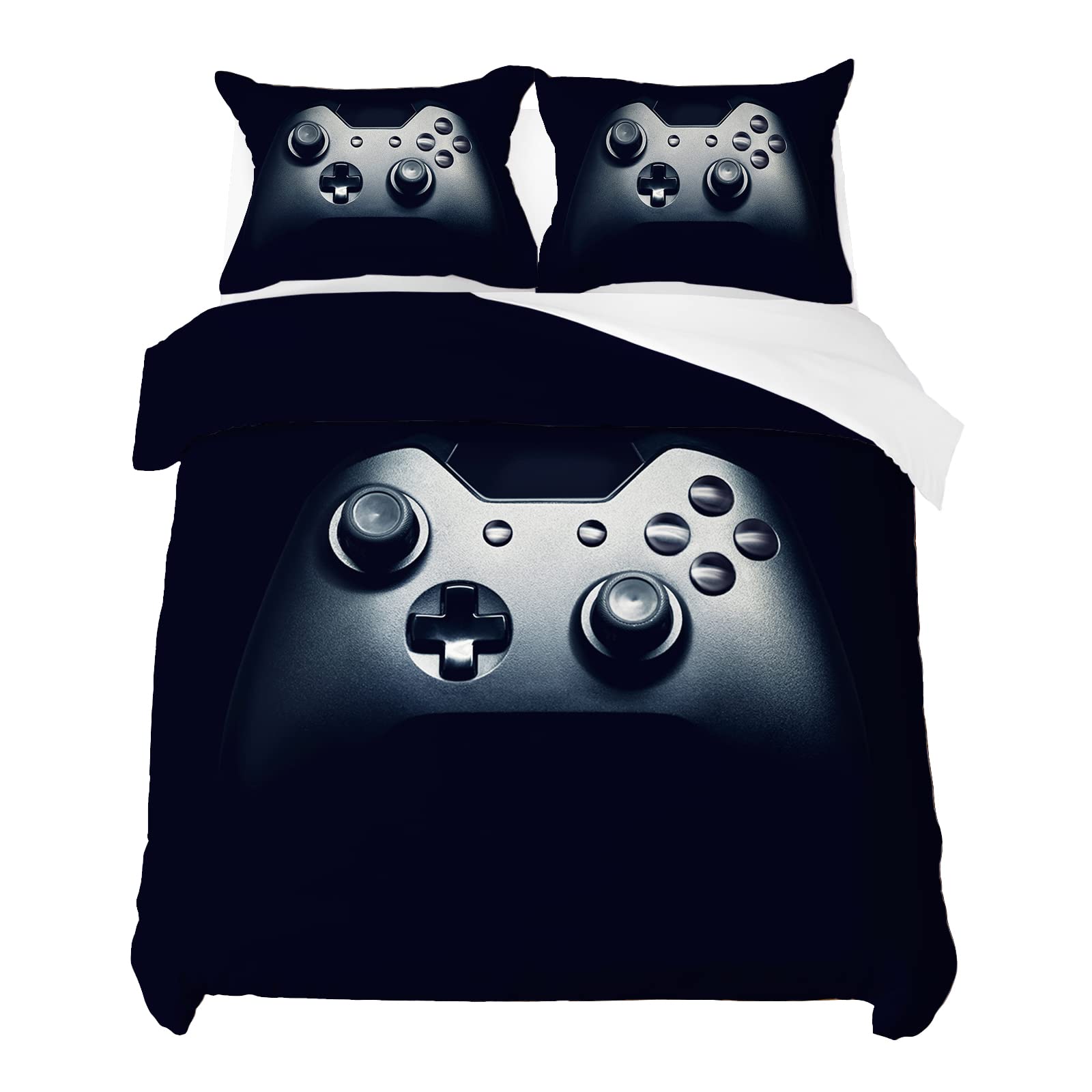 Jekeno Game Handle Twin Duvet Cover Set, Printed Design Colorful Bedding Accessories,1 PC Duvet Cover 68"*90", 2 PCS Pillowcases 20"*26"