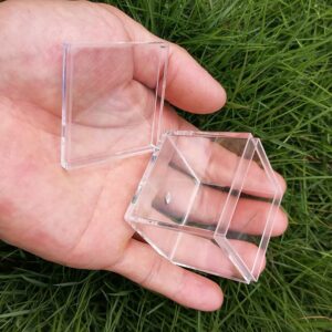 Teensery 4 Pcs Clear Plastic Cube Box Small Square Storage Container with Lid for Beads Candy Jewelry Small Items, 45x45x45mm