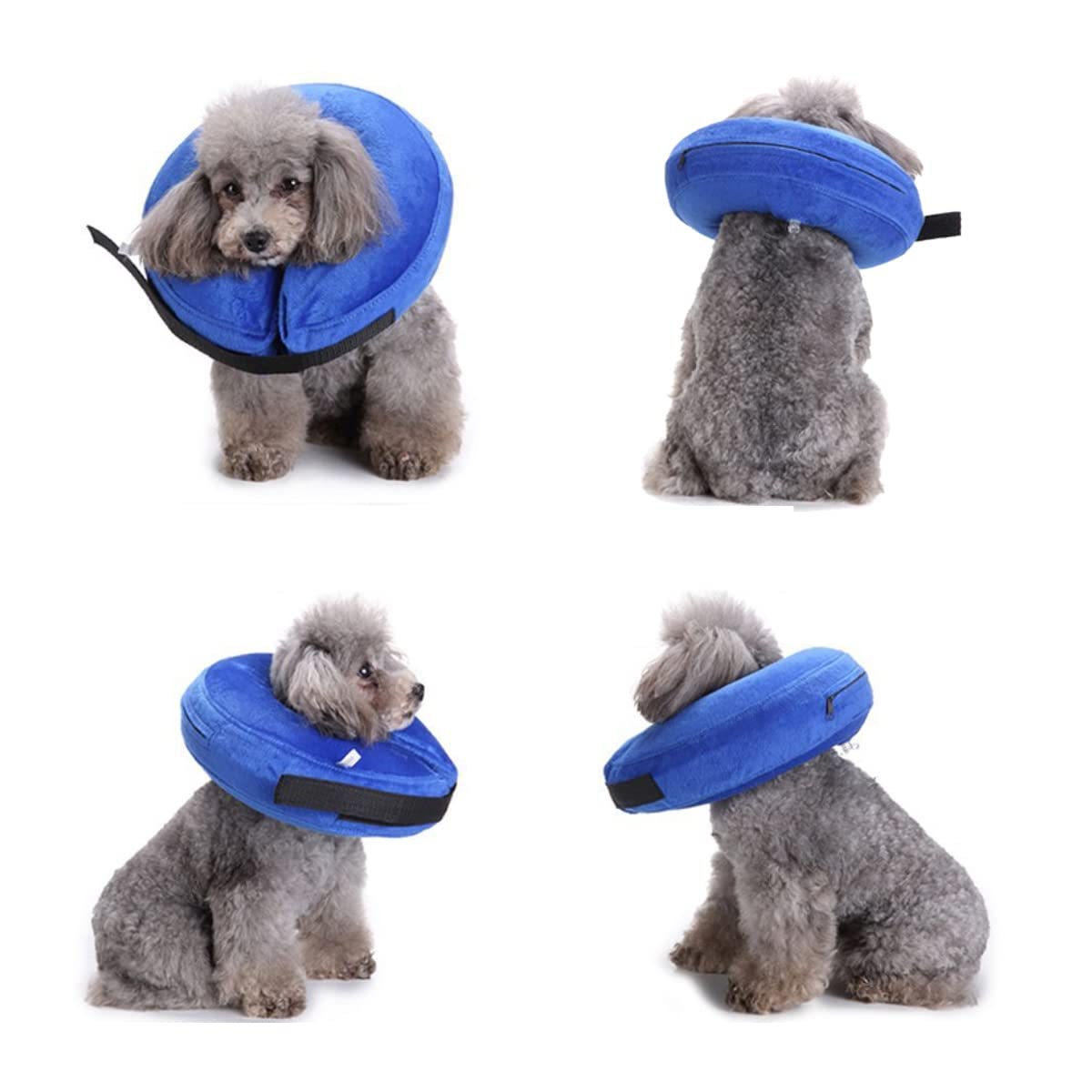 QIYADIN Soft Dog Recovery Collar, Protective Inflatable Pet Cone for Dogs and Cats After Surgery, Prevent Pets from Biting & Scratching (Small)