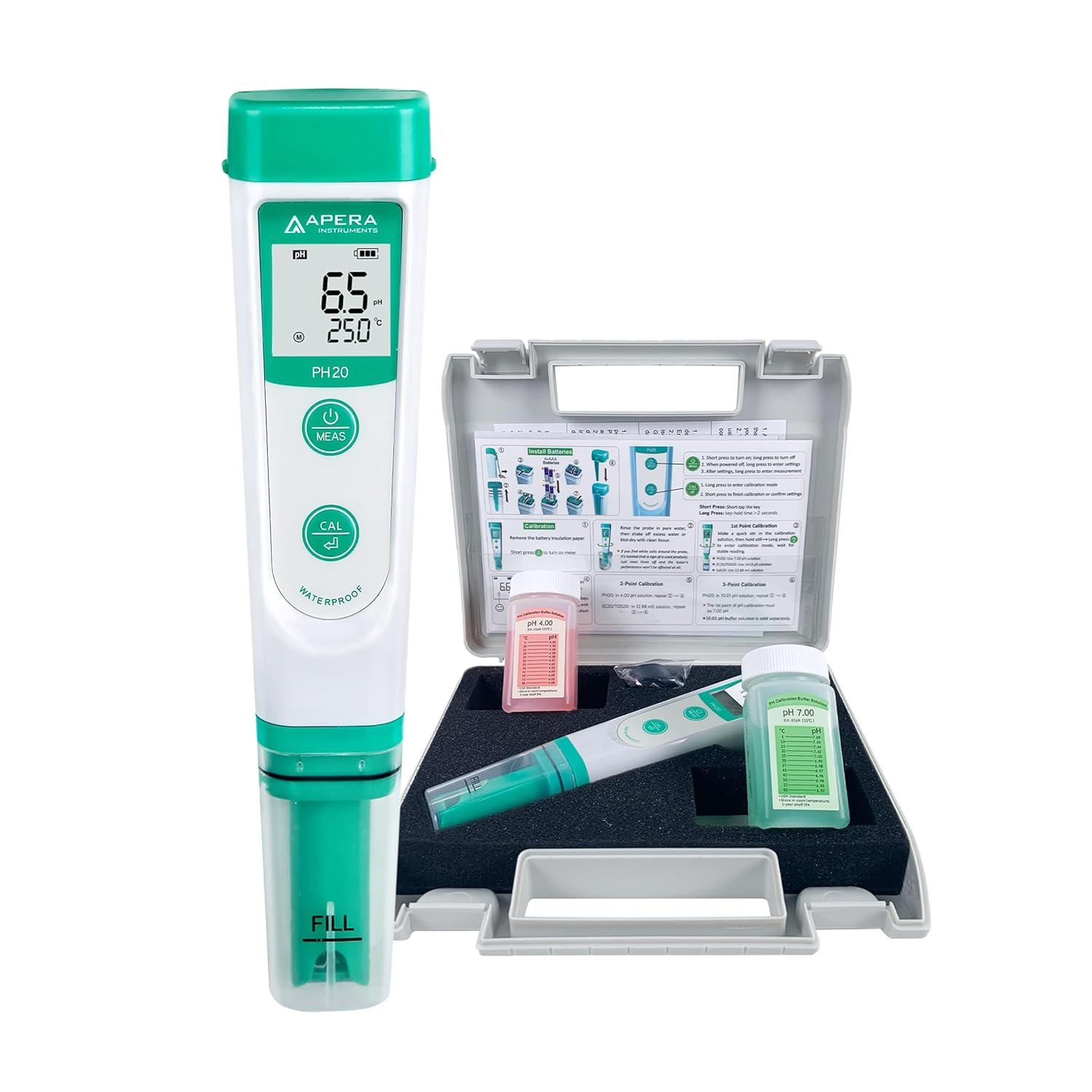 APERA INSTRUMENTS AI209 pH Tester Kit + 3M KCL Storage Solution for pH Electrodes