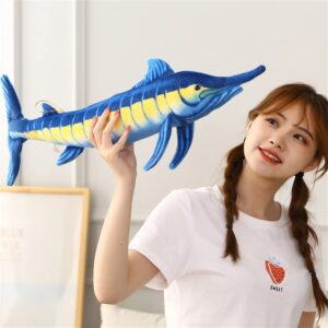 pangcangshu Big Size Simulation Fish Toys Stuffed Soft Plush Blue Marlin Makaira Mazara Pillow Toys for Kids Girls Birthday Toys Easter, Thanksgiving, Christmas, New Year's Gifts(Blue, 60cm/23inch)