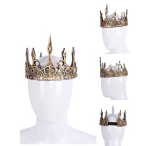 DothRayan Royal Gold Foam Crown Headband - Cosplay Prop and Party Favor for Boys, Men, and Prom