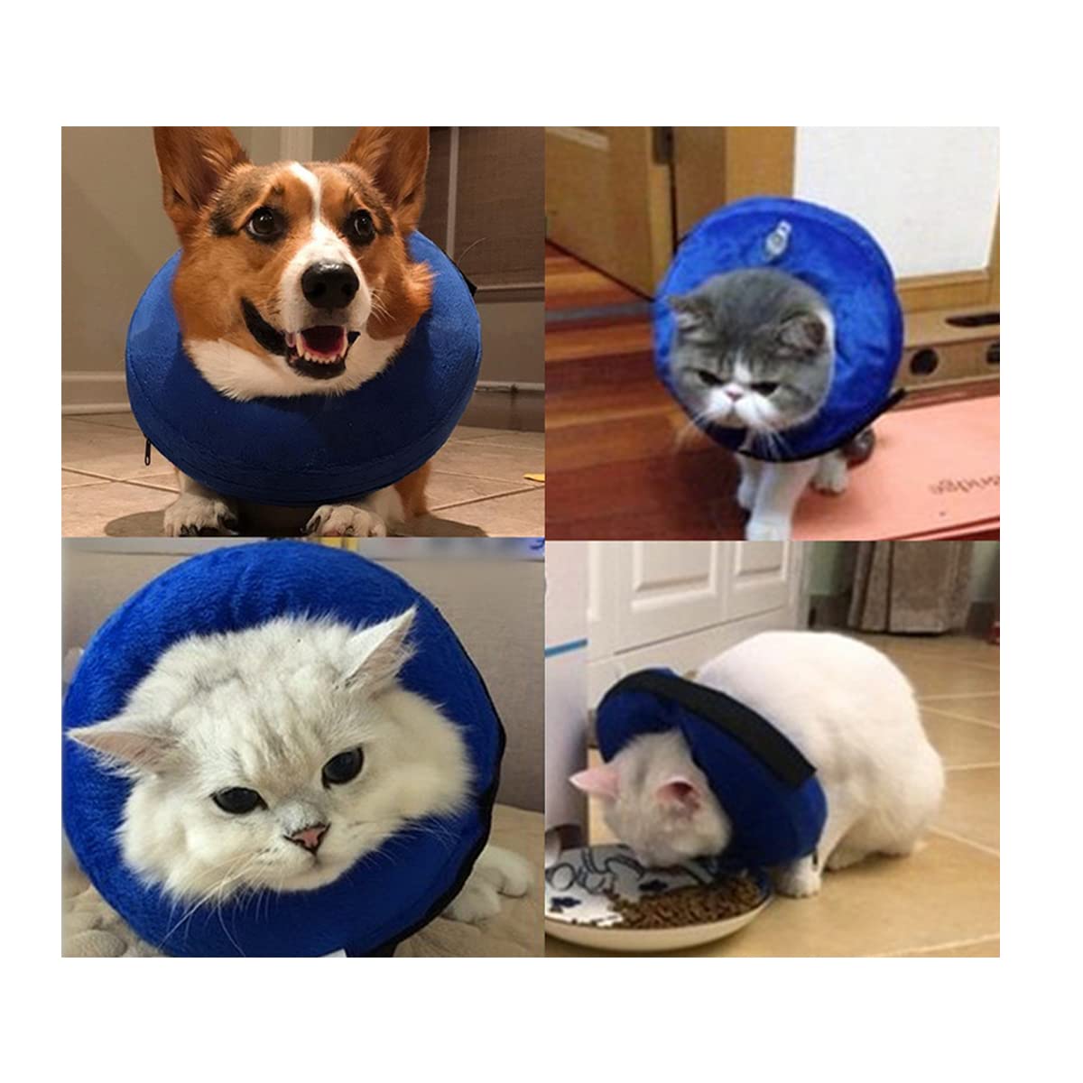 QIYADIN Soft Dog Recovery Collar, Protective Inflatable Pet Cone for Dogs and Cats After Surgery, Prevent Pets from Biting & Scratching (Small)