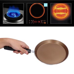 Pancake Griddle, 8in Crepe Pan Tortilla Pan Flat Frying Pan Pancakes Pan for Omelets and Kitchen Induction Cooker (Gold)