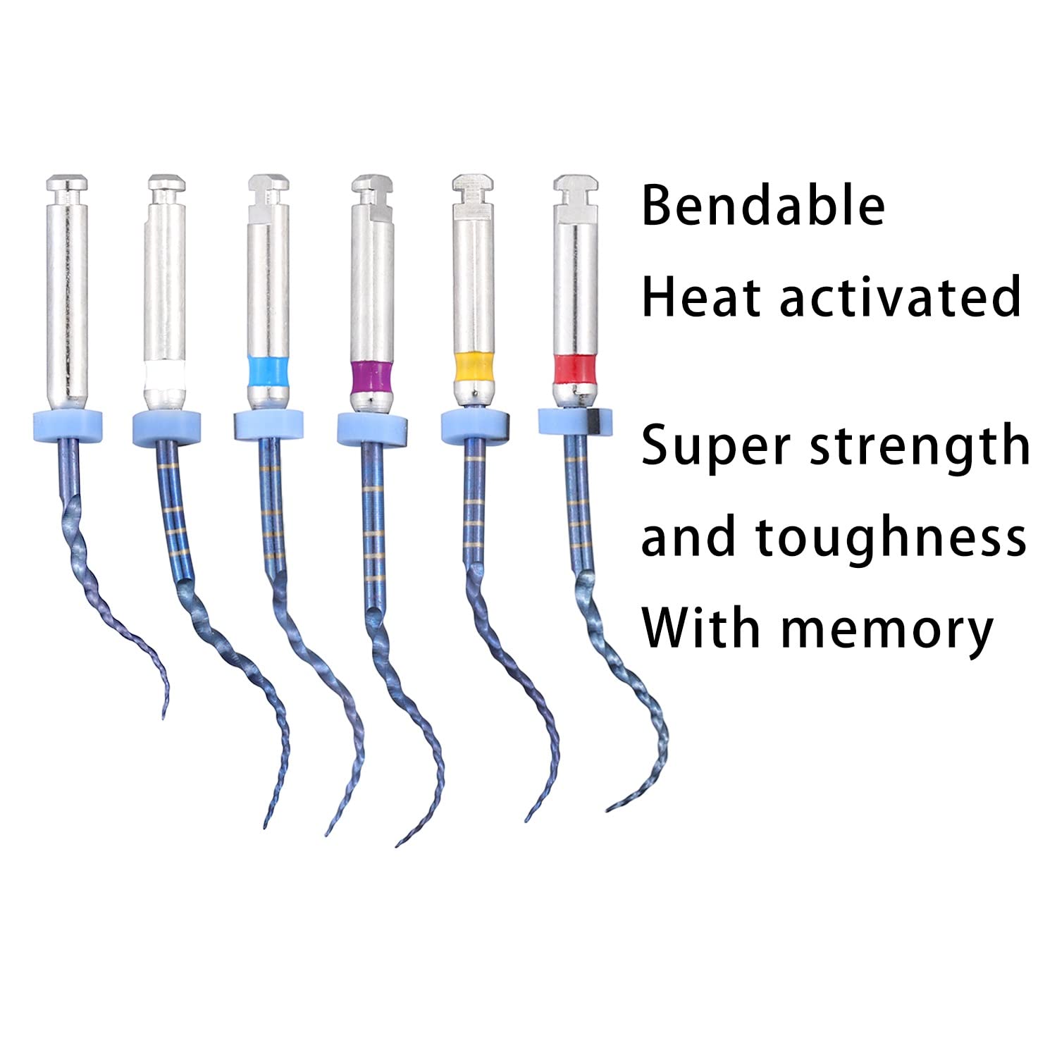 6Pcs S1-F3 Endodontics Files Heat Acticated NiTi Engine Use Super Rotary File 21mm/25mm Endo File (25mm)