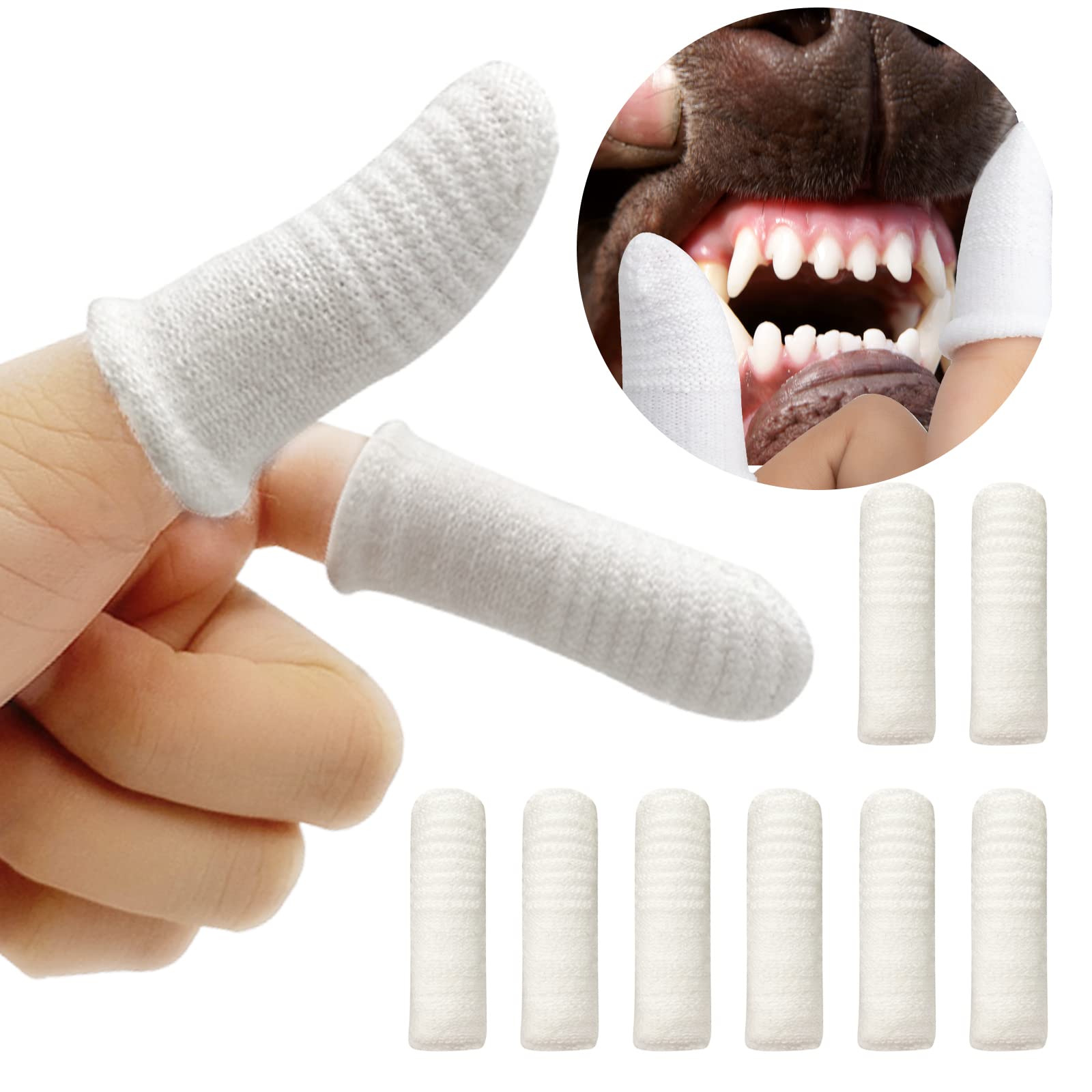 Dog Toothbrush Cat Toothbrush Fingers Toothbrushs for Dog Cat 8 Pack Dog Tooth Brushing Kit Teeth Cleaning, Suitable for Small Pets, Cat and Dog Dental Care, 1 Set for 2 Fingers, Includes 4 Sets