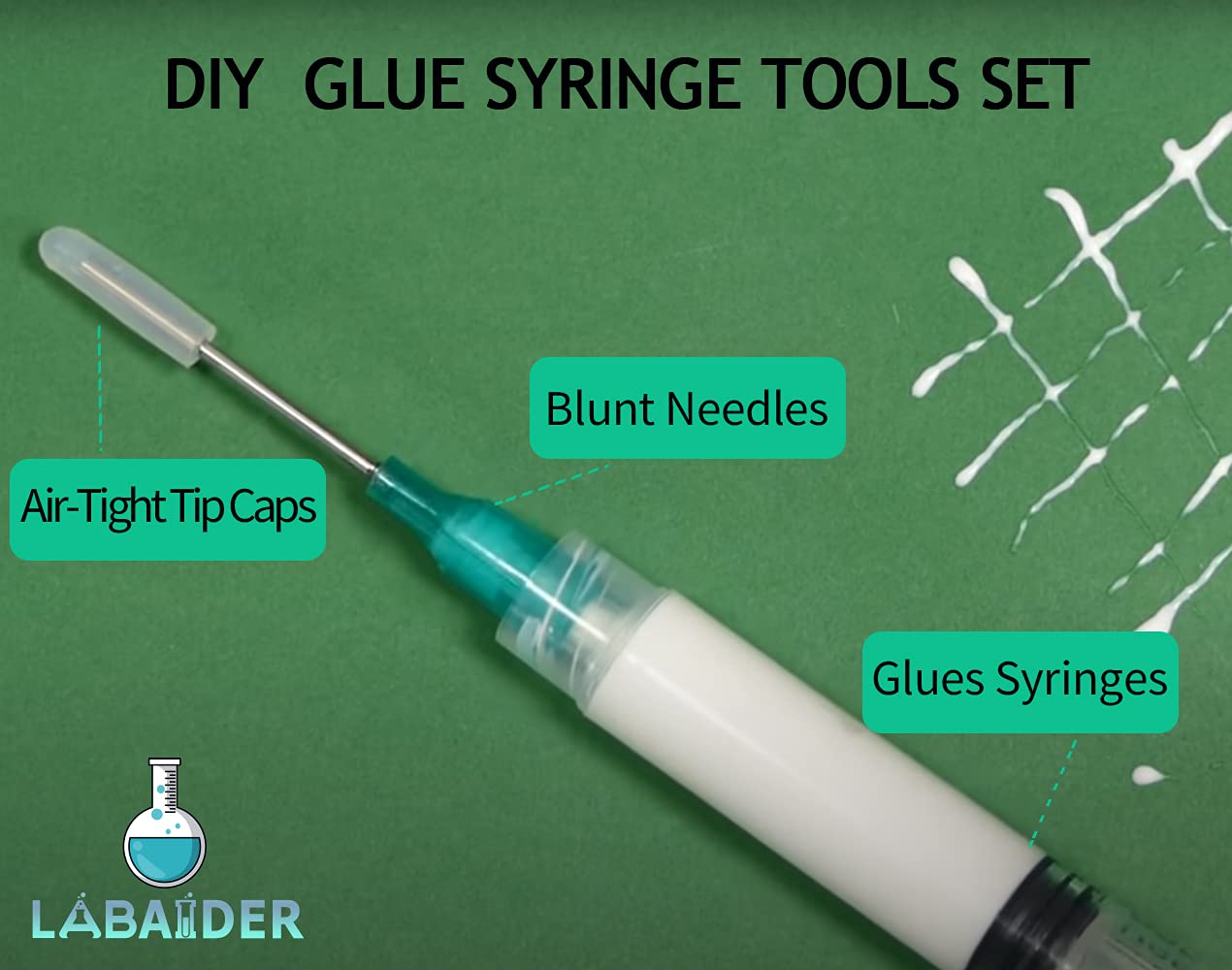 Injection Syringe 5ml Blunt Tip Syringes Luer Lock 16Ga 18Ga 20Ga Blunt Needle with Caps, for Epoxy Resin Oil Glue Ink Injector Craft Paint Industrial adhesives sealants lubricants Lab Science