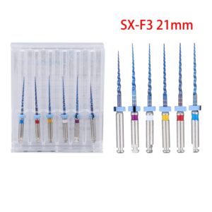 6Pcs S1-F3 Endodontics Files Heat Acticated NiTi Engine Use Super Rotary File 21mm/25mm Endo File (25mm)