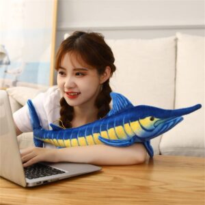 pangcangshu Big Size Simulation Fish Toys Stuffed Soft Plush Blue Marlin Makaira Mazara Pillow Toys for Kids Girls Birthday Toys Easter, Thanksgiving, Christmas, New Year's Gifts(Blue, 60cm/23inch)