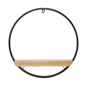 melrose indoor modern home decorative circle shelf iron/wood