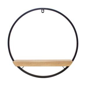 Melrose Indoor Modern Home Decorative Circle Shelf Iron/Wood