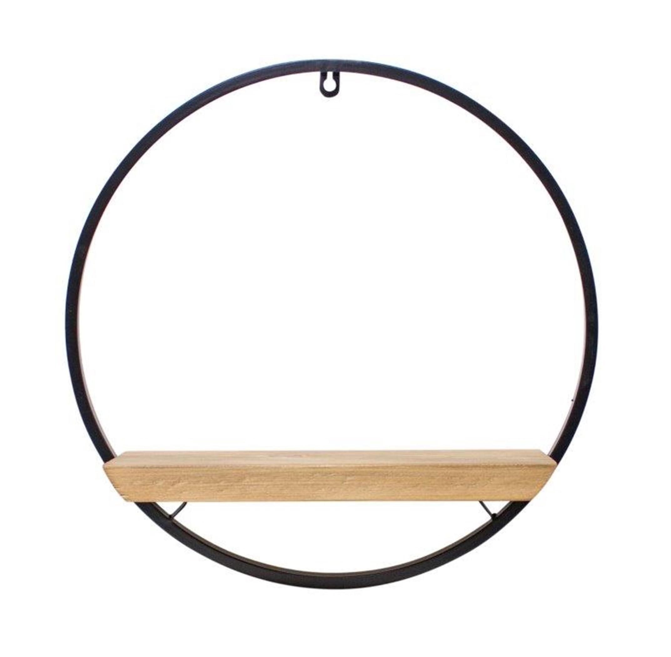 Melrose Indoor Modern Home Decorative Circle Shelf Iron/Wood