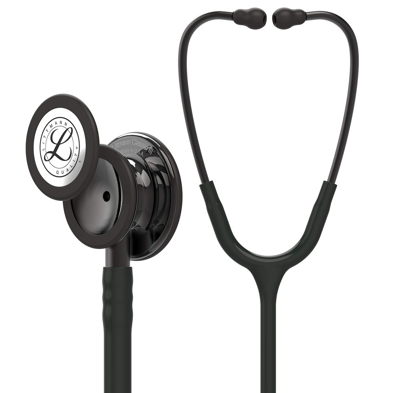 3M 5811 Littmann Classic III Smoke-Finish Monitoring Stethoscope with Black Identification Tag, 27" Black Tube