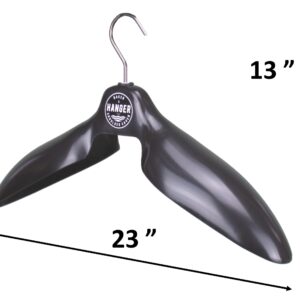 Motorcycle Body Armor Coat Hanger 'Shoulder Saver' by BAKER HANGER - USA Made - 4 Inch Hook (Black)