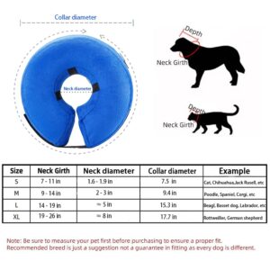 QIYADIN Soft Dog Recovery Collar, Protective Inflatable Pet Cone for Dogs and Cats After Surgery, Prevent Pets from Biting & Scratching (Small)