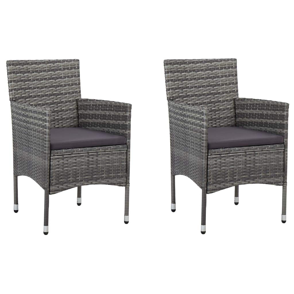 YITHOPI Outdoor Chair,Dining Chair,Wicker Outdoor Furniture,Outdoor Seating,for Patio, Deck, Lawn, Garden, Terrace or Backyard Spare Seat,Garden Dining Chairs 2 pcs Poly Rattan Gray