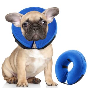 qiyadin soft dog recovery collar, adjustable protective inflatable pet cone for dogs and cats after surgery, prevent pets from biting & scratching (medium)