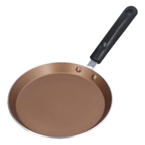 pancake griddle, 8in crepe pan tortilla pan flat frying pan pancakes pan for omelets and kitchen induction cooker (gold)