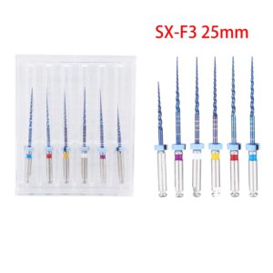 6Pcs S1-F3 Endodontics Files Heat Acticated NiTi Engine Use Super Rotary File 21mm/25mm Endo File (25mm)