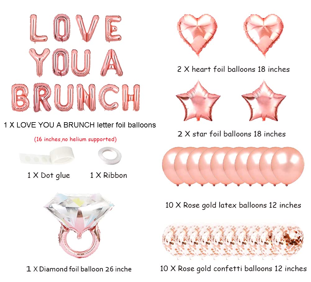 BTXLHAOHE Love You a Brunch Balloons Banner Bridal Brunch Party Decorations Supplies Bachelorette Party Bridal Shower Party Decor Supplies