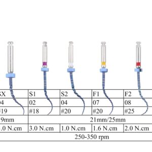 6Pcs S1-F3 Endodontics Files Heat Acticated NiTi Engine Use Super Rotary File 21mm/25mm Endo File (25mm)