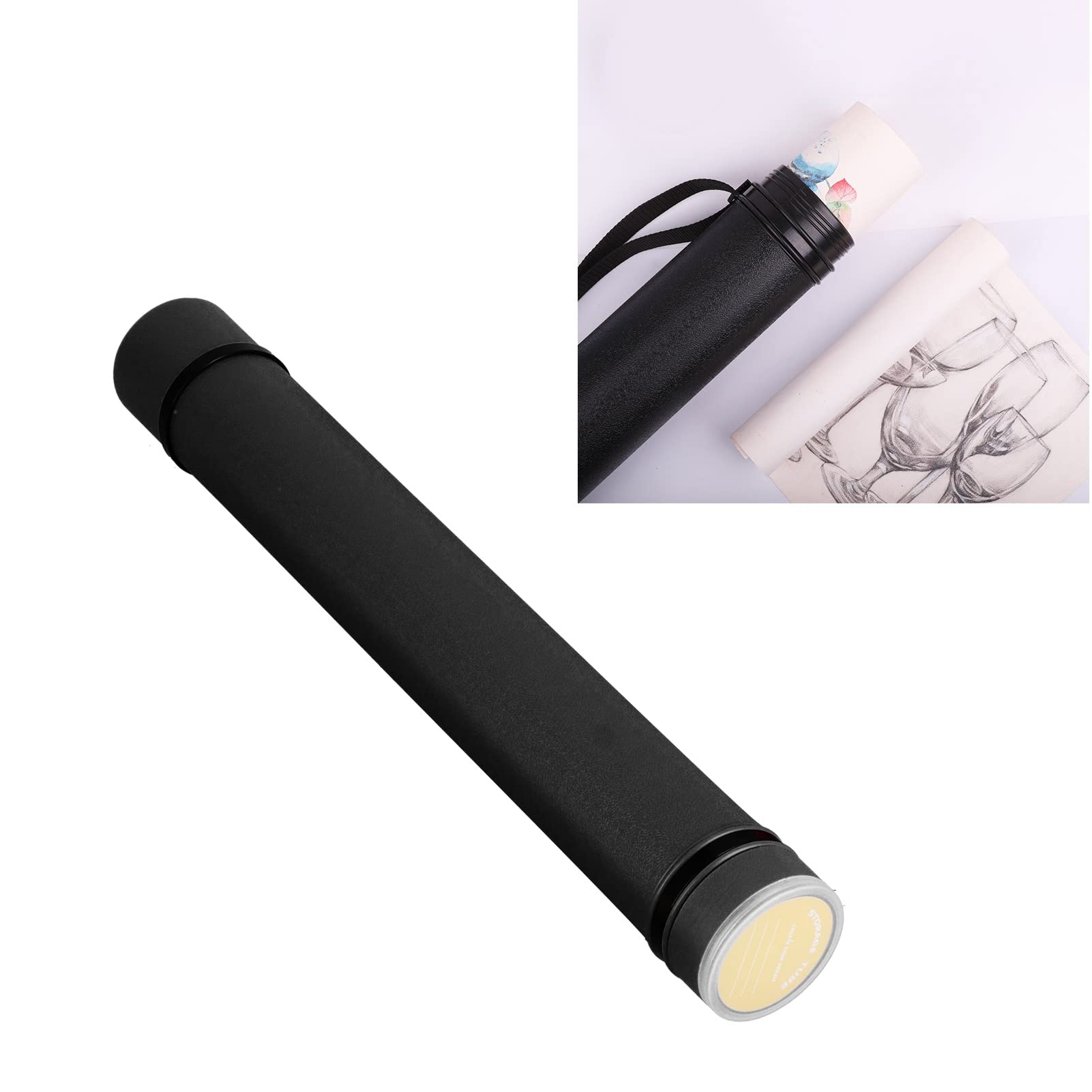 Poster Tube Expandable Large Capacity Waterproof Antishock Portable Document Poster Tube for Storage(White)