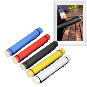 Poster Tube Expandable Large Capacity Waterproof Antishock Portable Document Poster Tube for Storage(White)