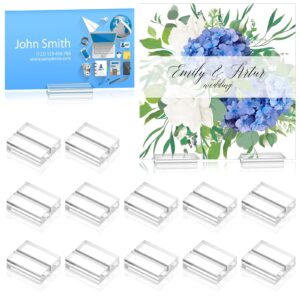 Acrylic Place Card Holders 1.2 Inch Name Card Holder Stands Clear Table Number Stands Wedding Sign Holders Card Display Stand for Table Wedding Photos Office Menu Meeting (12 Pieces)