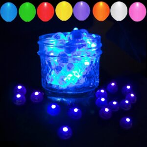 Aogist 100 Pcs Blue LED Balloon Light, LED Round Ball Lamp Tiny Lighting Decoration for Indoor Outdoor Party Event Fun Wedding Festival Birthday Halloween Christmas Party Supplies