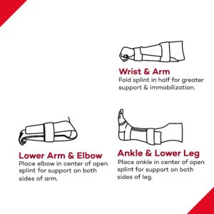 Dealmed Padded Orange Rolled Aluminum Splint Flexible First Aid Reusable Waterproof Splint (2)