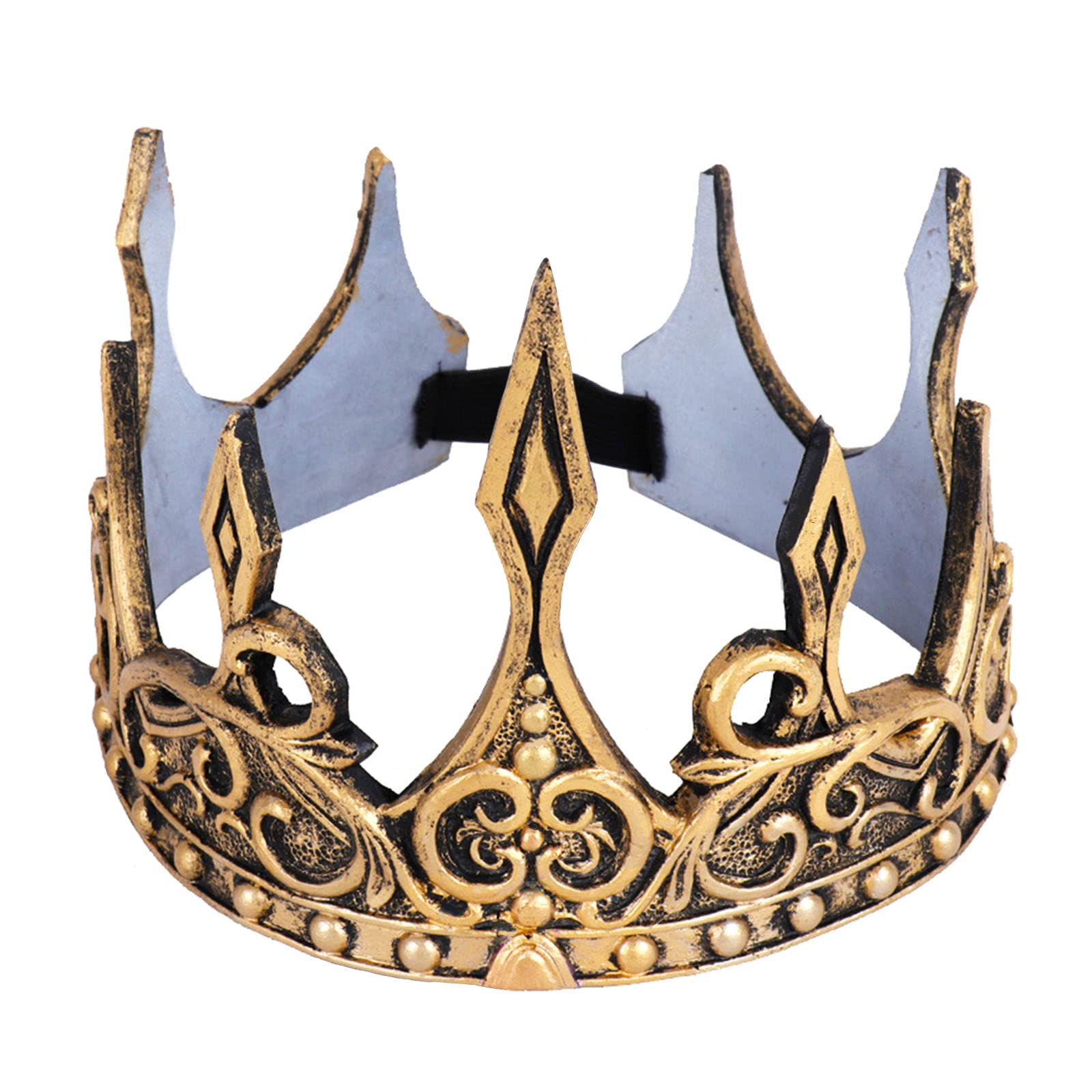 DothRayan Royal Gold Foam Crown Headband - Cosplay Prop and Party Favor for Boys, Men, and Prom