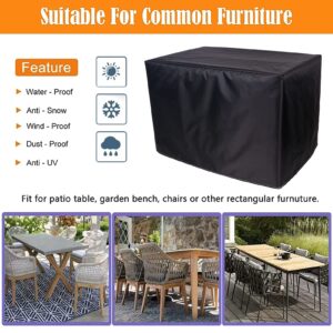 XYXH Outdoor Patio Furniture Covers 59" L x 30" W x 28" H, Rectangle Garden Furniture Covers, Furniture Covers Waterproof, Square Table and Chairs Cover, Proofdust 420D Oxford Fabric