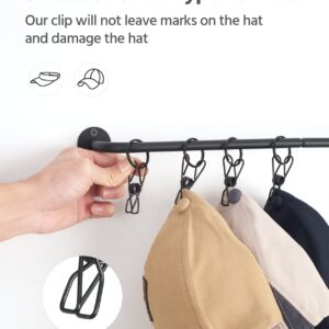 Mkono Hat Rack for Wall Baseball Cap Organizer Holder with 20 Clips Modern Metal Hat Storage Display Hanger Wall Mount Cowboy Hat Hooks Rack for Closet Bedroom Entryway, Set of 2