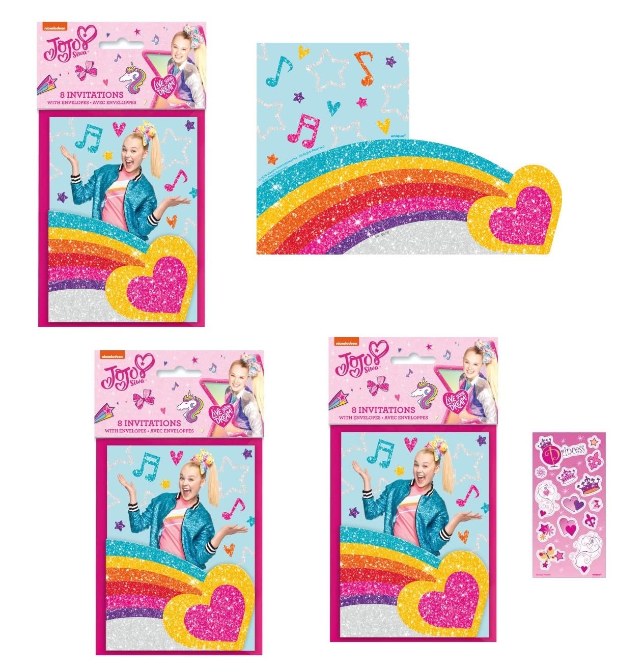 Unique JoJo Siwa Birthday Party Supplies Bundle Pack includes 24 Party Invitations