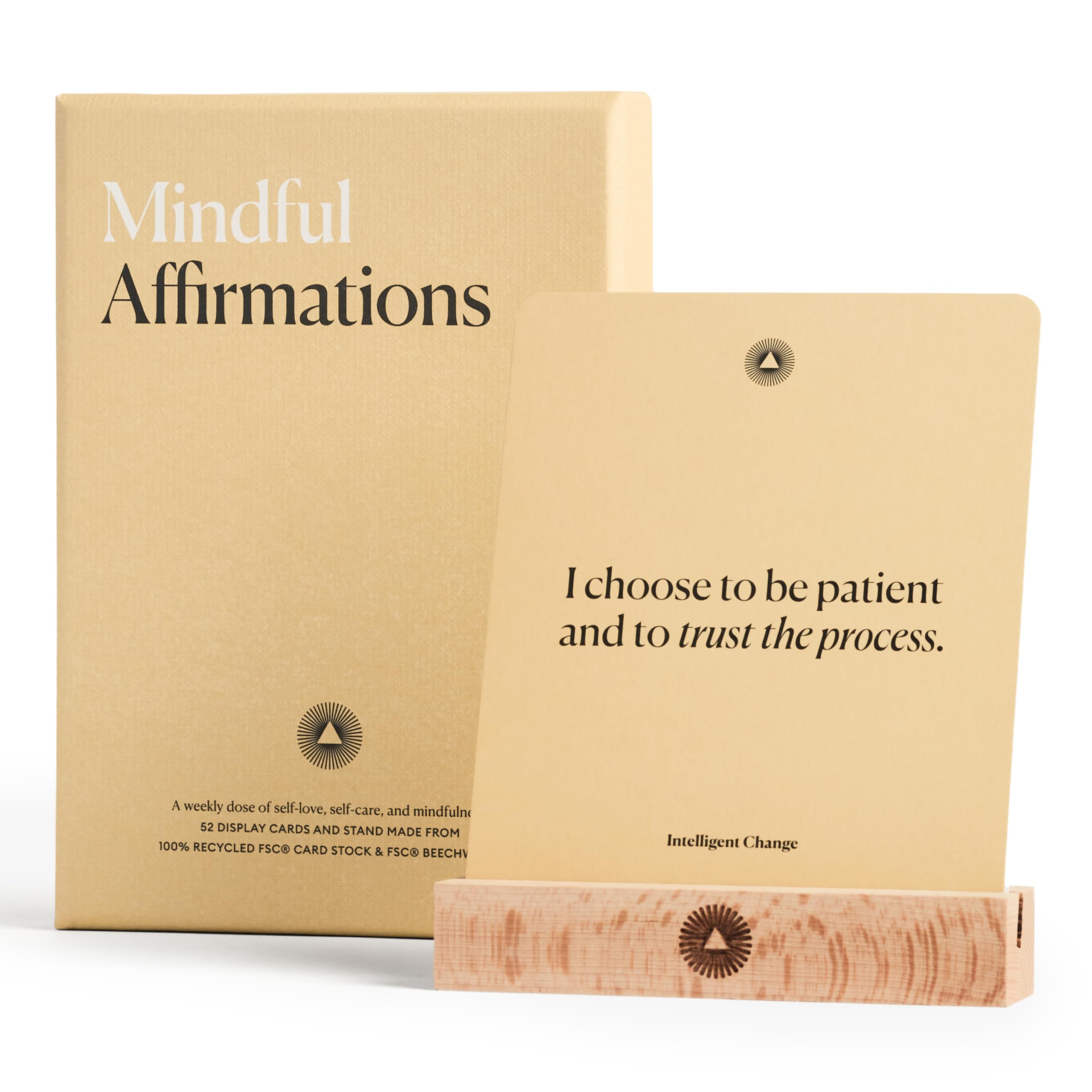 Intelligent Change Mindful Affirmations, 52 Positive Affirmation Cards for Women with Display Stand, Daily Affirmations for Inspiration, Mindfulness & Self Care, Unique Gifts for Women and Men