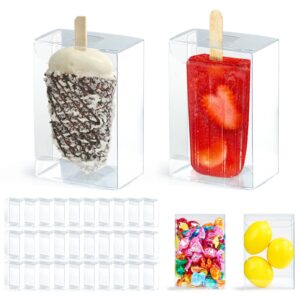 vgoodall small popsicle clear box set, 30pcs cakesicle clear boxes food candy treat boxes for diy baking wedding baby shower kids birthday party