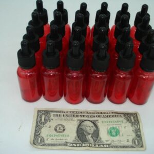 Rock Bottom Case of 24 Commercial Grade 1oz Red Glass Bottle Dropper 30ml With Cap