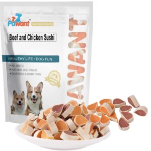 Pawant Soft Dog Training Treats for Small Dog, Puppy Snacks Beef and Chicken Sushi 1 lb/454g