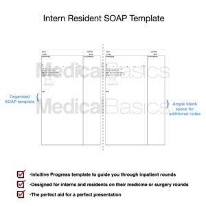 Inpatient Progress SOAP Notebook for Interns and Residents – Medical History and Physical Notebook, 200 Patient Templates for Inpatient Rounds