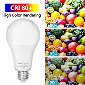 Venforze Bright Light Bulb,150w-200w Equivalent 2500LM E26 Led Bulb 23W Daylight White 5000K A21 Led Light Bulb Non-Dimmable 2-Pack