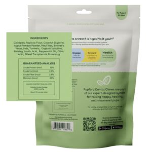 Pupford Dental Chews for Dogs | Freshens Breath, Scrapes Plaque, Safe for Gut | Healthy, Limited Ingredient, All Natural |Yummy & Made in USA | Free Training Resources | 30 Count