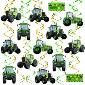 30 pieces tractor party supplies tractor birthday decorations green tractor hanging swirls tractor time hanging favors party decorations for tractor green theme birthday baby shower 5 styles