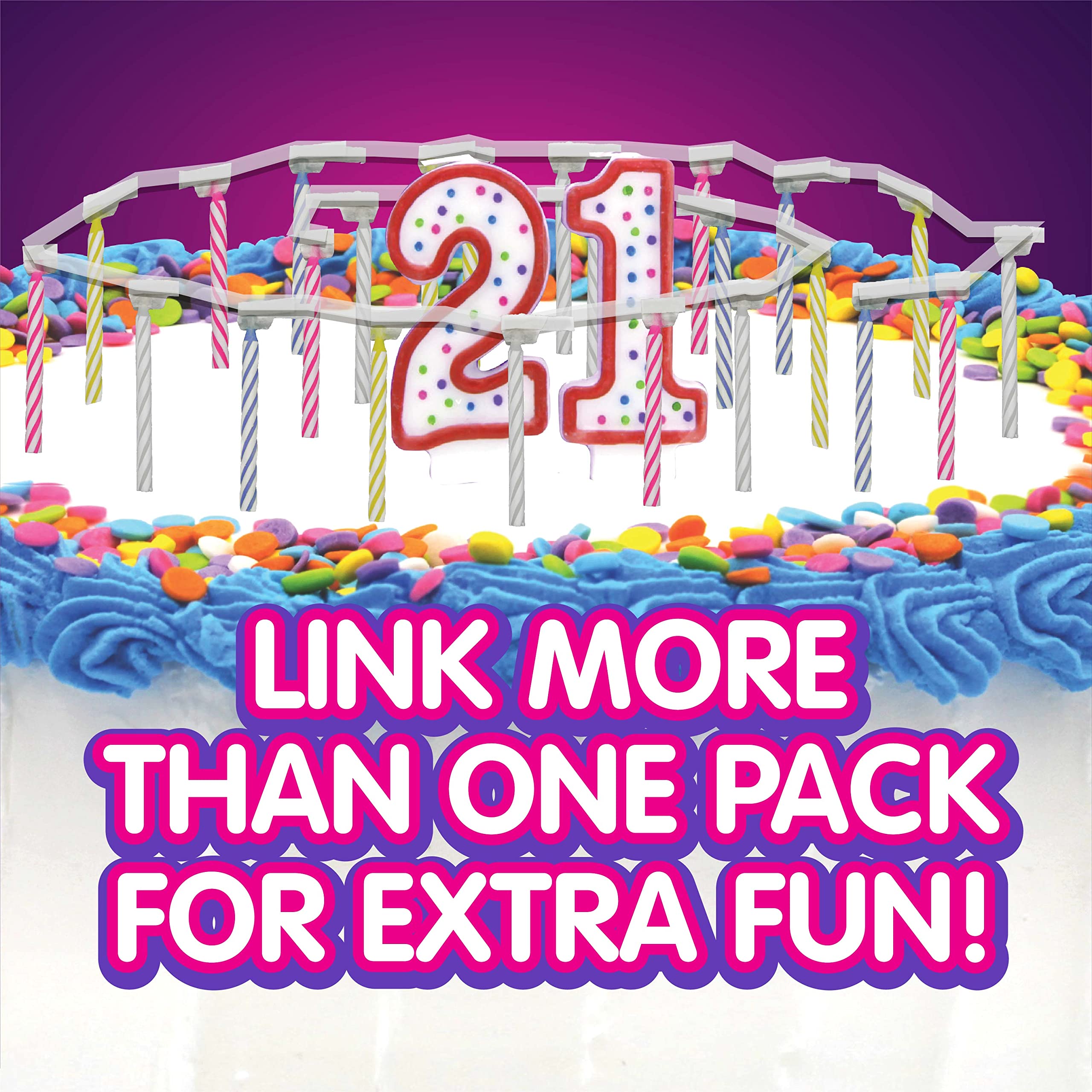 BEST PARTY EVER! Quick Light Birthday Candles - Lighting One Candle Lights Them All - Amazing Chain Reaction Candles - Multi-Color - 2-Pack (24 Candles)