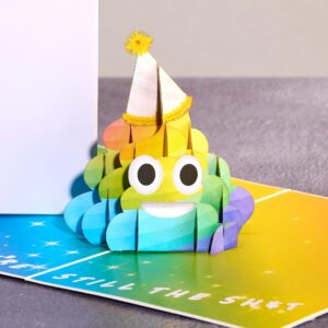 Funny Pop Up Birthday Card | 3D Rainbow Poop Emoji Birthday Cards for Women, Men | Popup Holy Crap You're Old Birthday Card for Dad, Husband | Prank Poo Emoji Bday Card for Mom, Brother, Sister